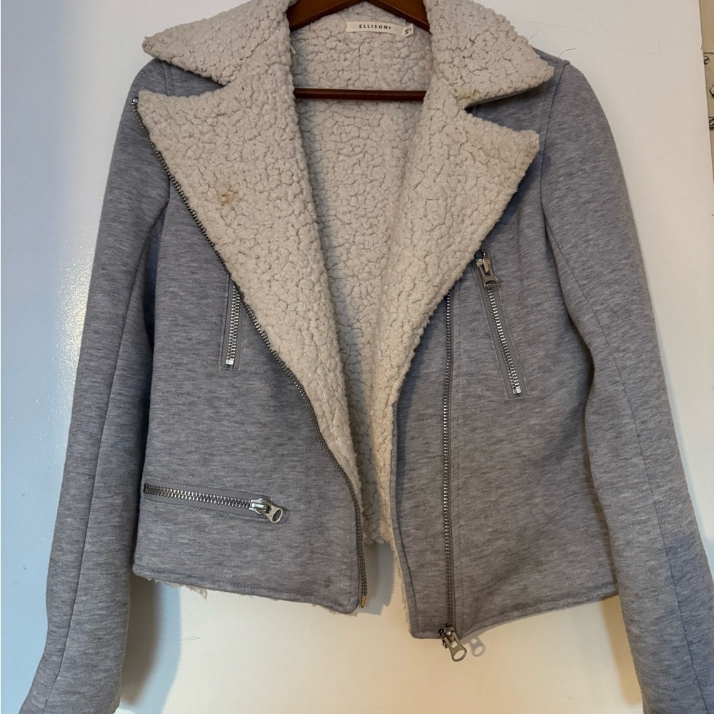 BlankNYC Gray Sherpa Lined Jacket